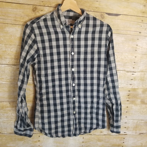 Men's J Crew Blue and Gray Button Down Shirt XS - Picture 3 of 5